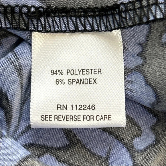 Women’s Large Pullover Top Metallic Stretch Slinky 3/4‎ Sleeve Black Blue Career - Picture 12 of 13